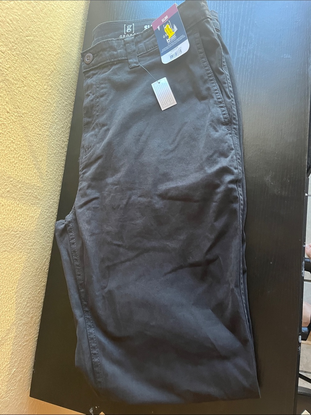George Men's Black Slim Chinos
